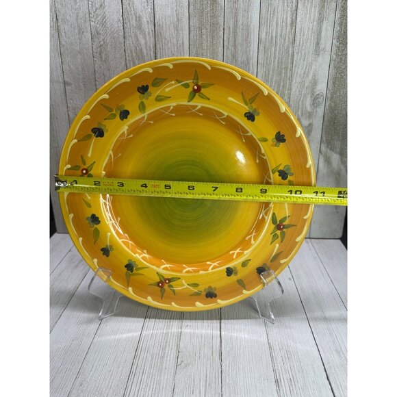 Red Cedar by Garden Ridge Dinner Plates Yellow Green 10.50'' - Set Of 3 - Picture 6 of 6